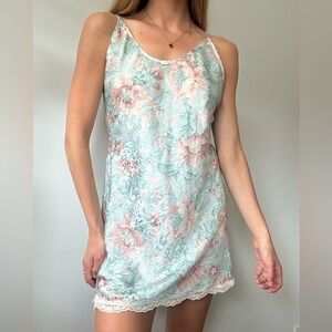 Floral Lace Trim Slip Dress